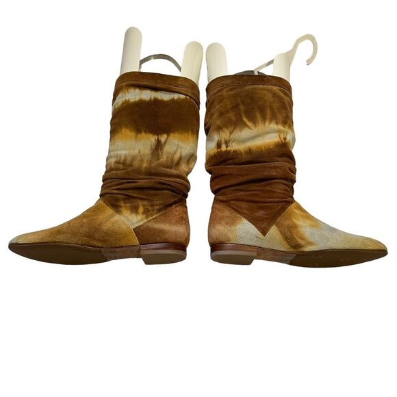 Brian Atwood Tie Dye Suede Women's Brown Ontario Batik Boots Size 6 - Picture 7 of 9
